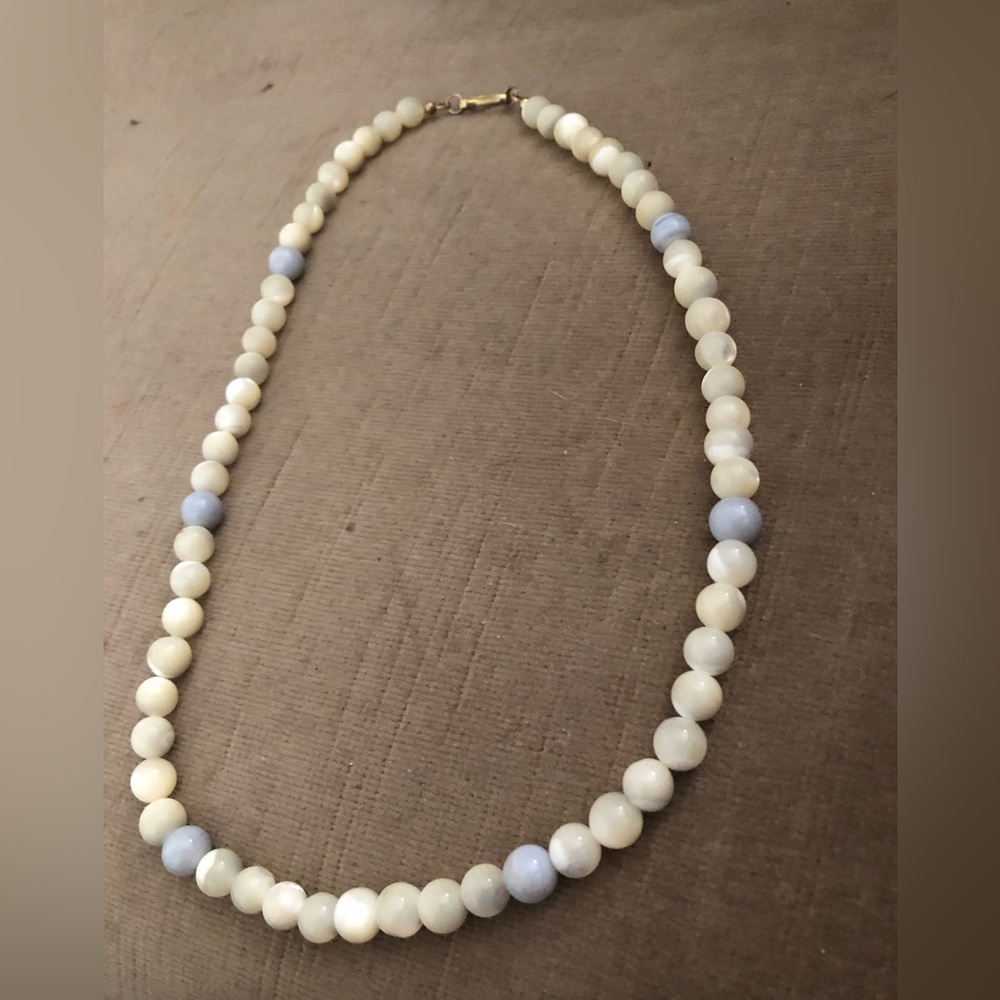 🌴MOP & Blue Lace Agate Necklace - 102A $35 or $30 w/offer